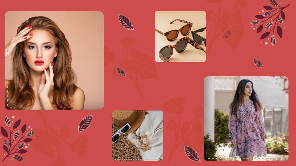 roupas, acessórios e maquiagem no estilo Gava Girl, tons rosa goiaba e floral.