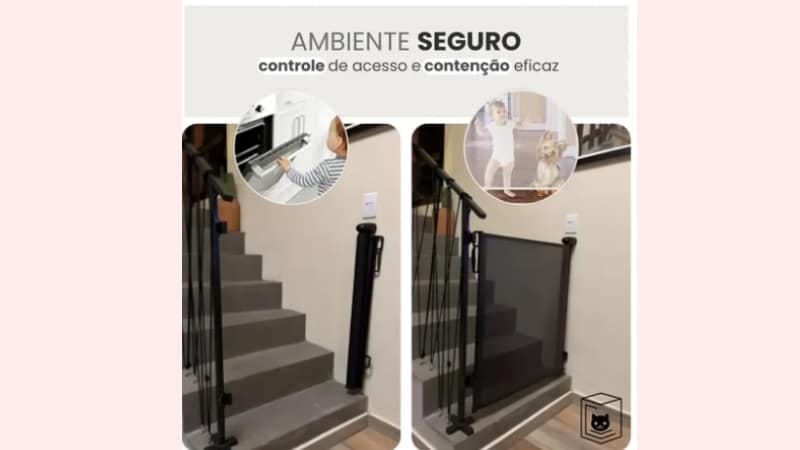 Portão retrátil segurança bebê