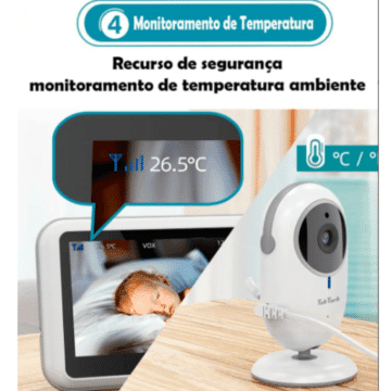 babá eletrônica taktark bm612 possui monitoramento de temperatura