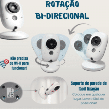 baby monitor vb603 com rotação bi-direcional