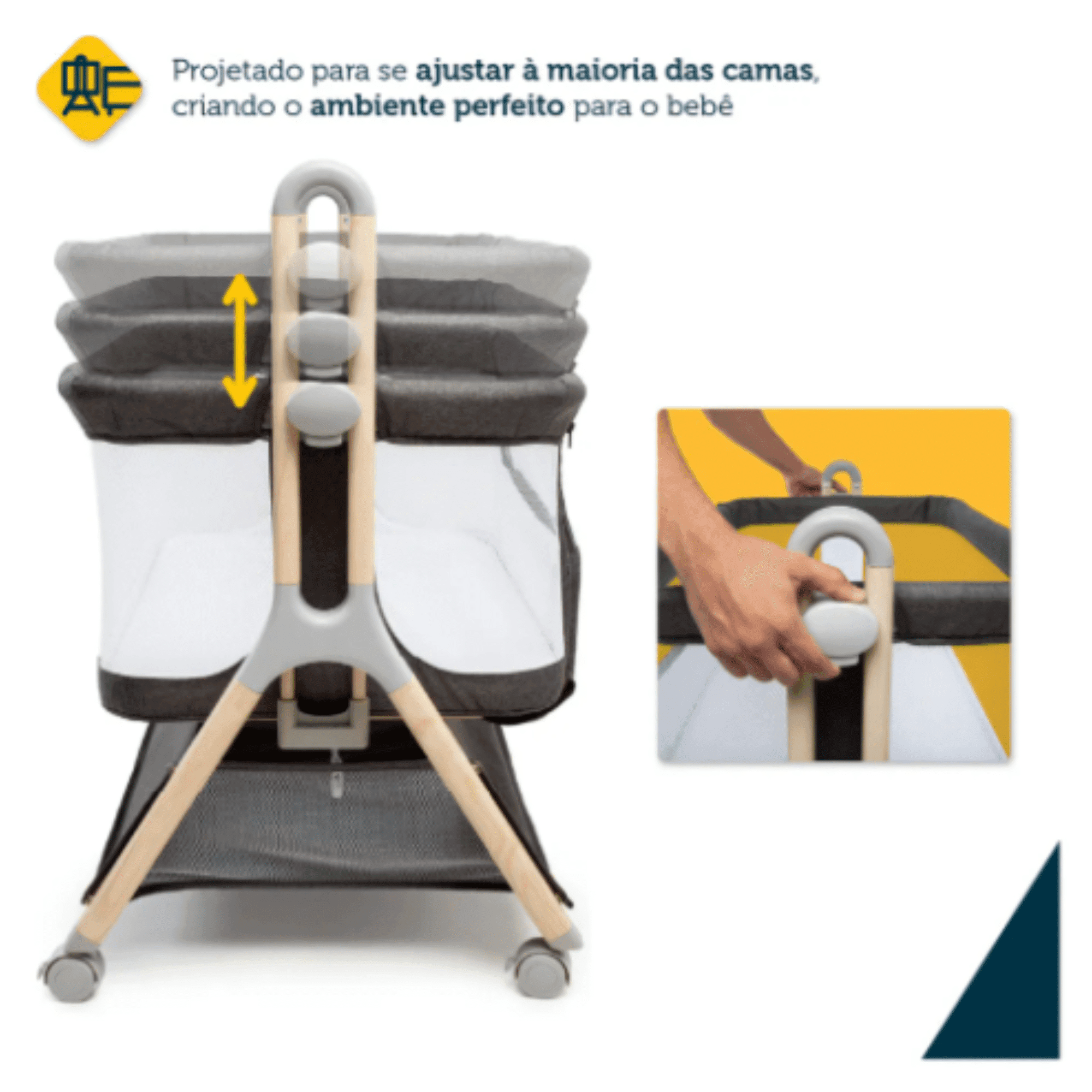 berço co-bed safety 1st -ajuste de altura berço co-bed safety 1st com ajuste de altura