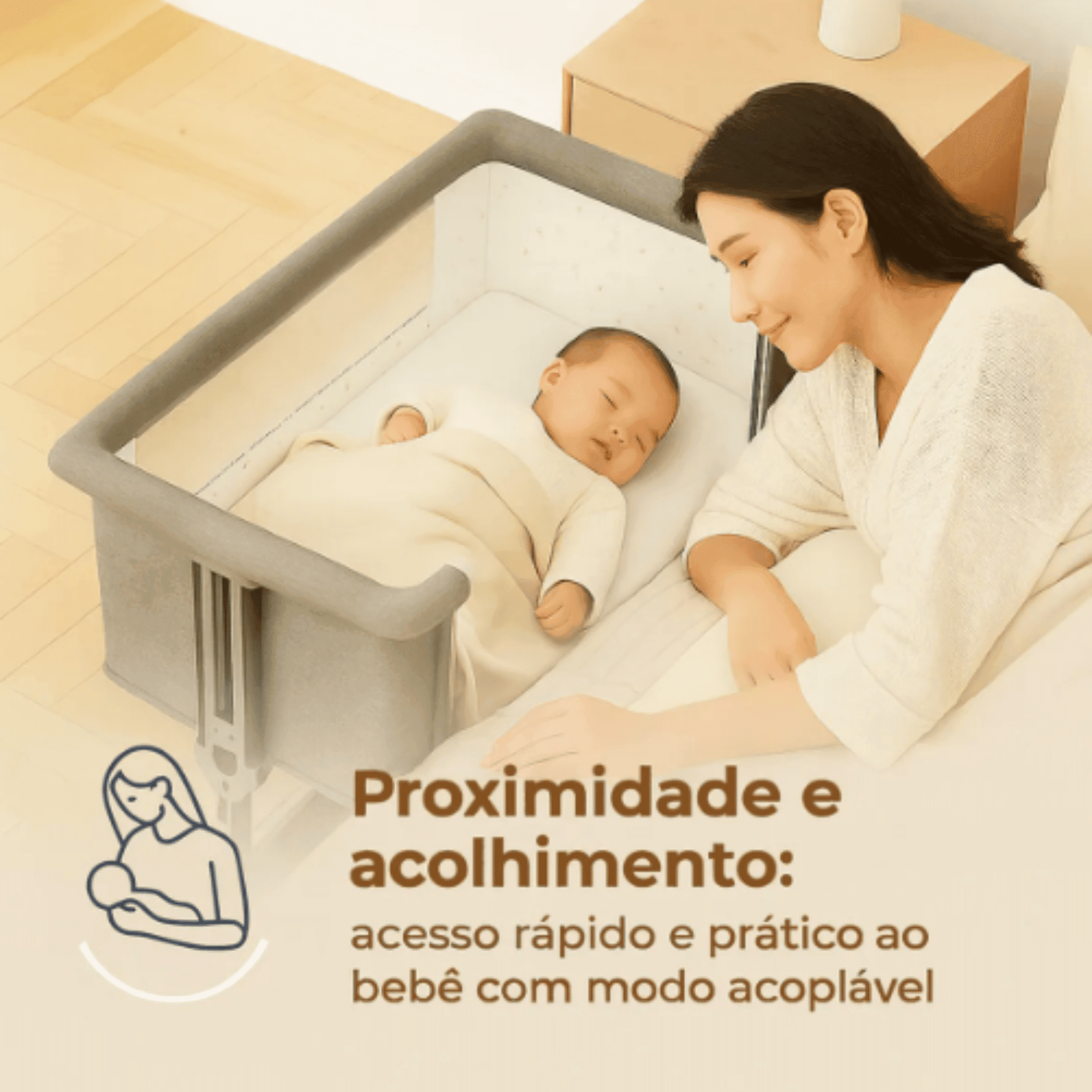 Berço portátil bebê moises da B Bambinelli com possibilidade de acoplár a cama