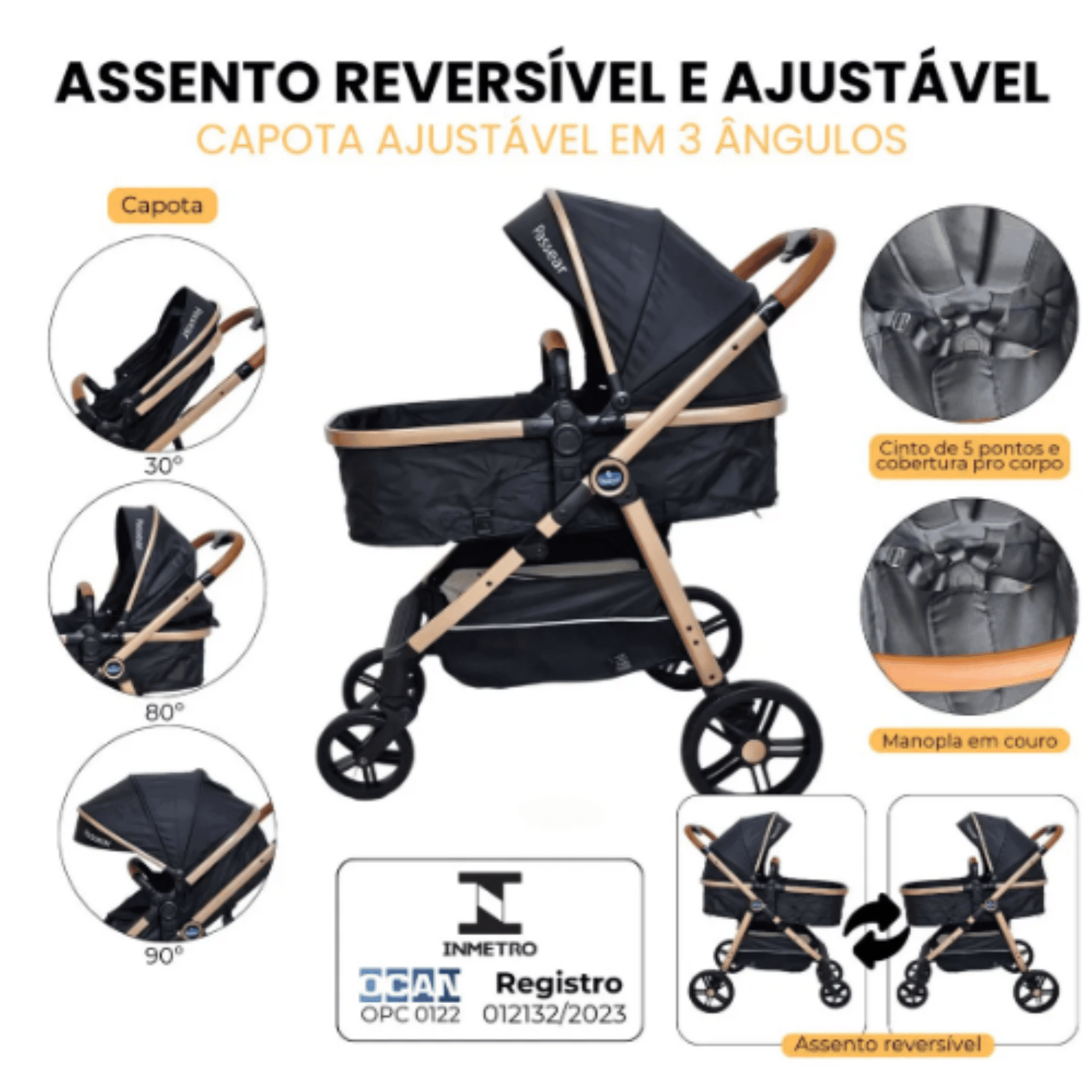 assento-reversível e ajustável assento reversível e ajustável