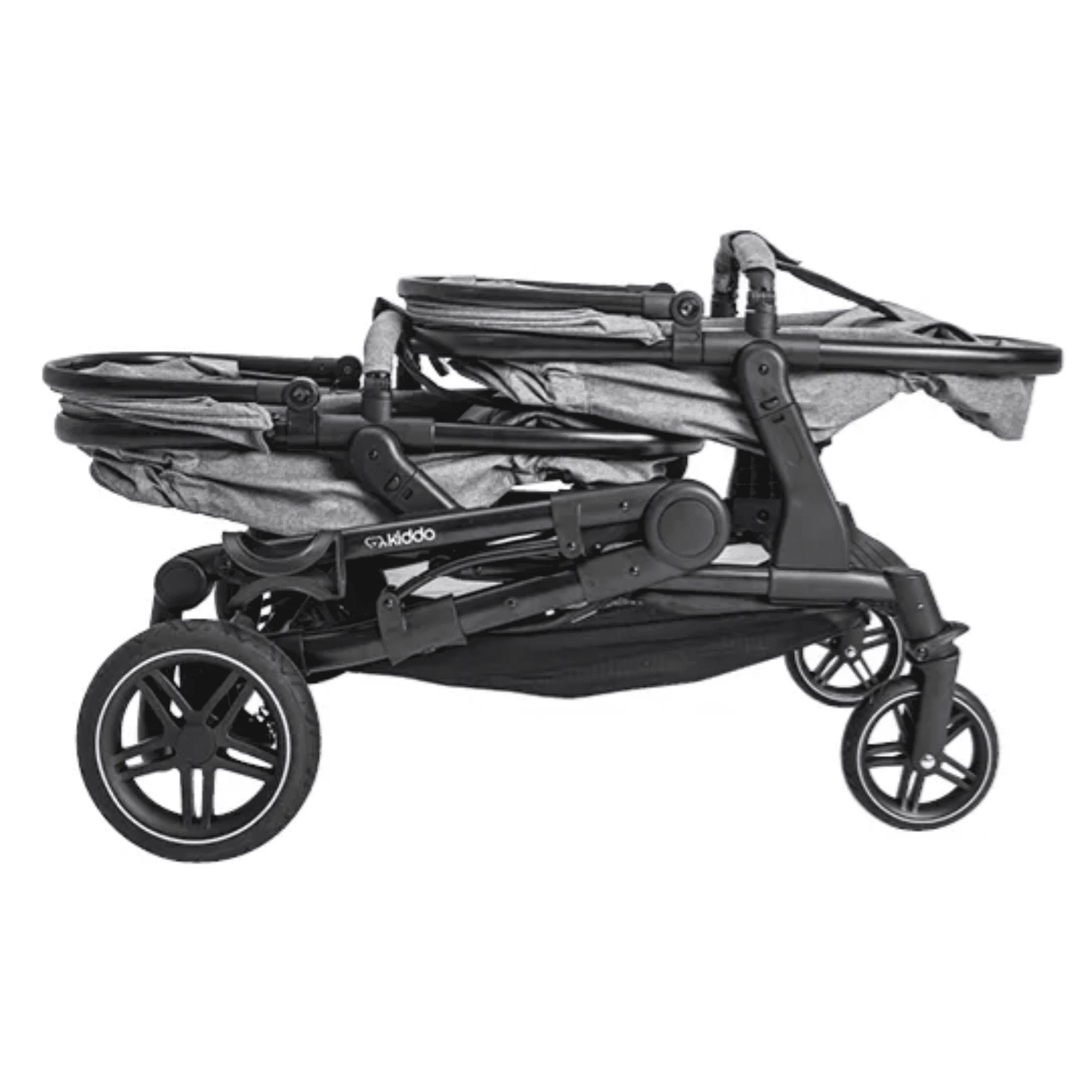 kiddo-pair-vista-lateral-fechado carrinho de bebê para gêmeos Kiddo Pair fechado