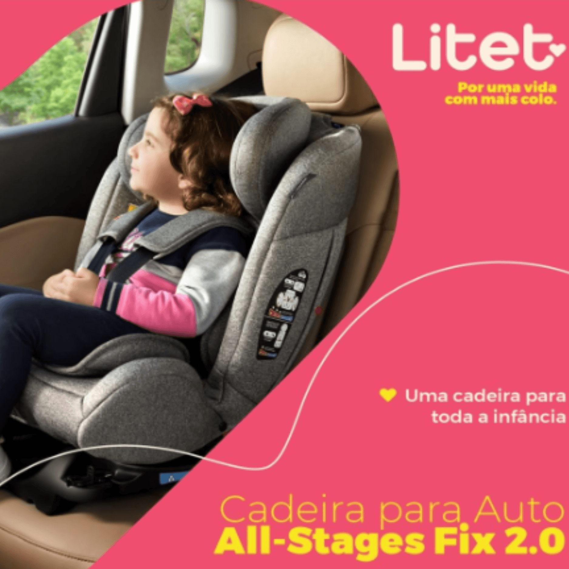 criança em uma cadeirinha Litet All Stages 2.0 Isofix