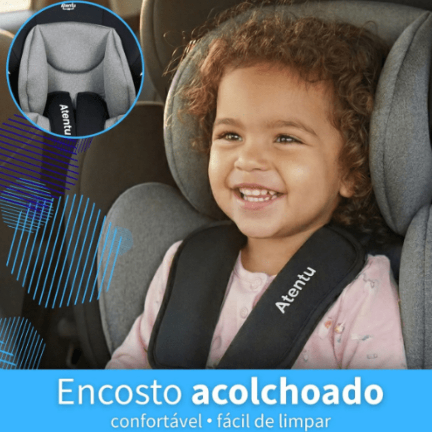 cadeirinha para carro atentu encosto acolchoado